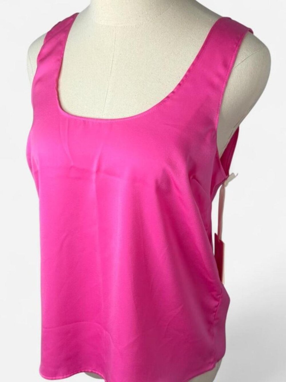 NWT Bright Pink & Black Tape Tank Top | Size S | Y2K Coquette Barbiecore